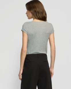 Asia Consultancy Co., Ltd Zayna Ribbed Cap-Sleeve Tee< Tees|Tops