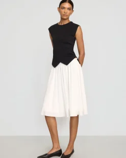 Hua Jia Zazie Shirred Stretch-Waist Midi Skirt< Skirts