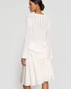 Hua Jia Zazie Shirred Stretch-Waist Midi Skirt< Skirts